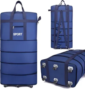 Mokcoliy]【Wheeled Travel Backpack Large Foldable Carry-On Bag with Expandable Storage, Waterproof Organizer for Business Trips & Adventure Holidays
