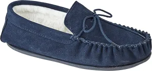 Mokkers Mens Oliver Moccasin Wool Lined Slippers (10 US) (Navy)