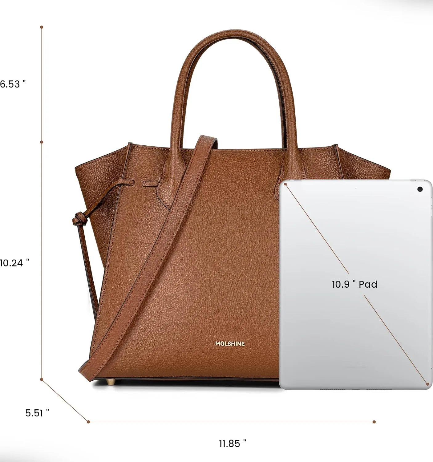 molshine Genuine Leather Tote Bags,Large Capacity Casual Top Handle Shoulder Handbag Crossbody Bag for Women Lady DLK0020