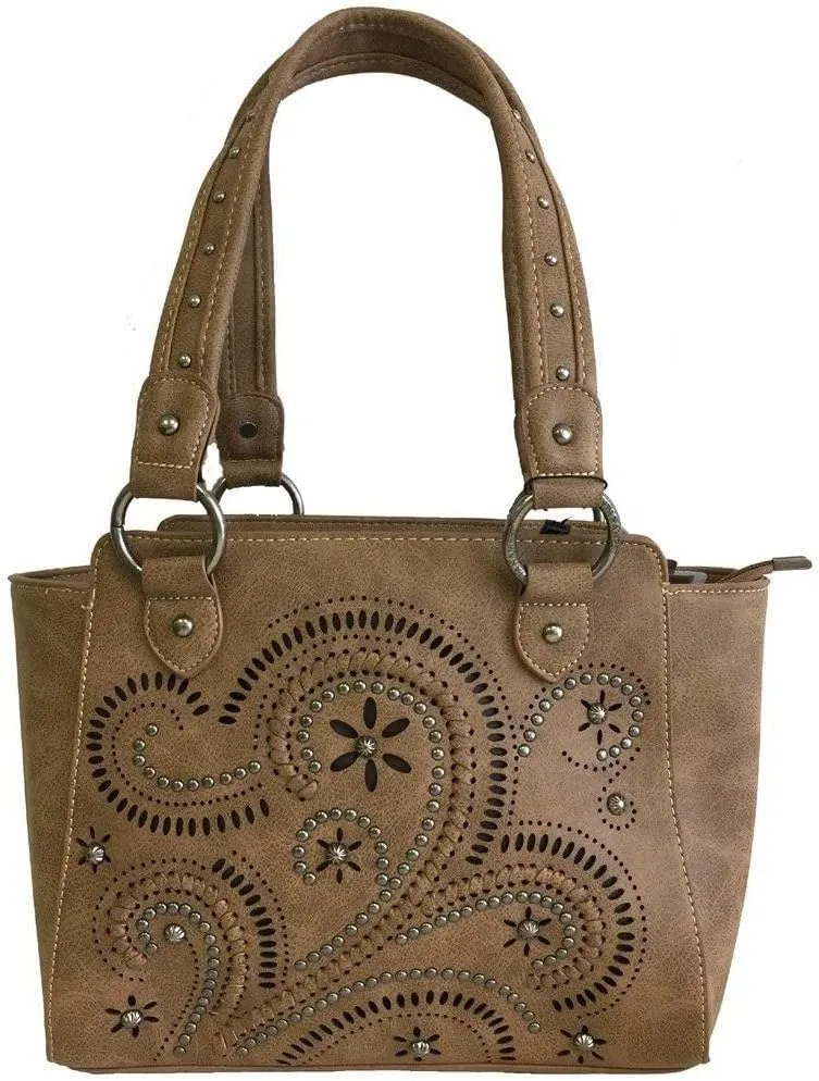 Montana West Ladies Concealed Gun Carry Purse Handbag Swirl Cutouts Design
