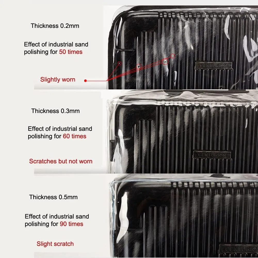 MosaiRudo Clear PVC Luggage Cover Protectors Transparent Travel Luggage Protector for Wheeled Suitcase (No disassembly zipper Thickness 0.3mm, 20inch)