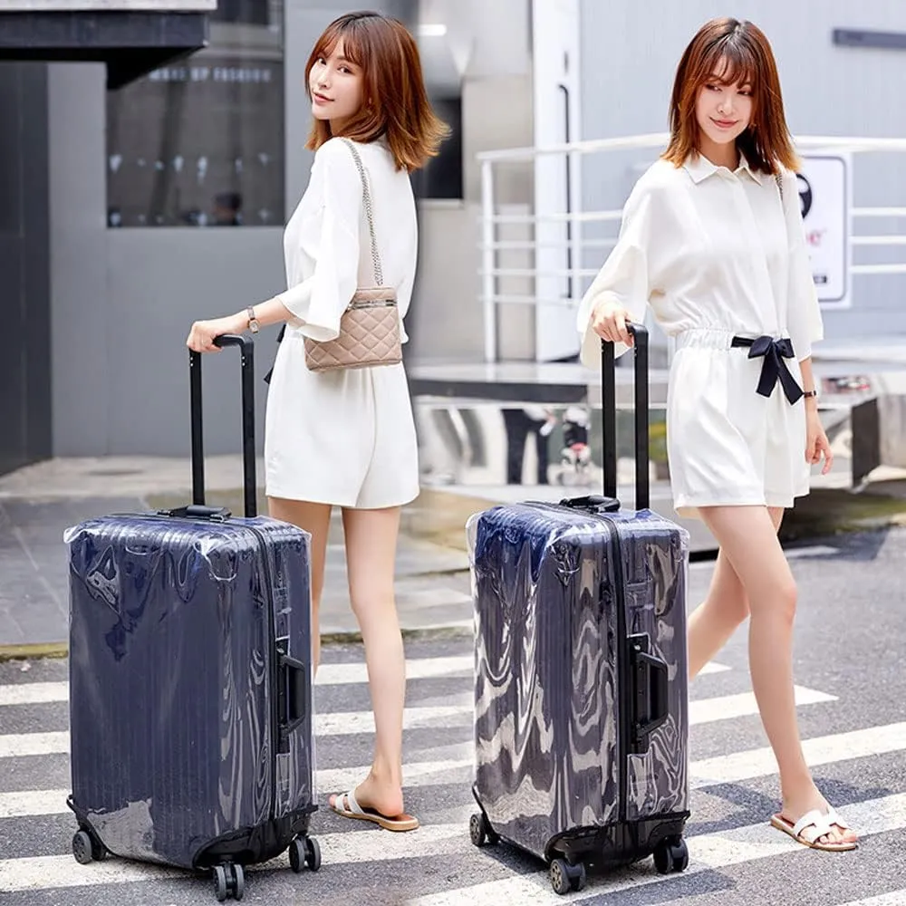 MosaiRudo Clear PVC Luggage Cover Protectors Transparent Travel Luggage Protector for Wheeled Suitcase (No disassembly zipper Thickness 0.3mm, 20inch)