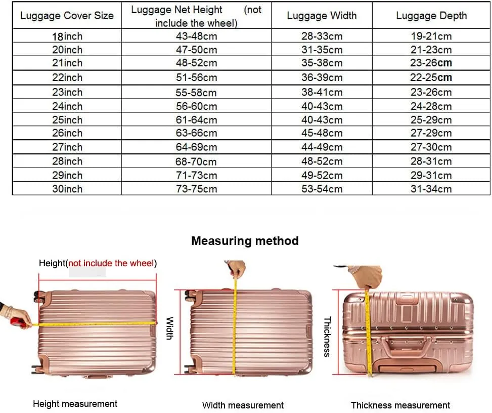 MosaiRudo Clear PVC Luggage Cover Protectors Transparent Travel Luggage Protector for Wheeled Suitcase (No disassembly zipper Thickness 0.3mm, 20inch)