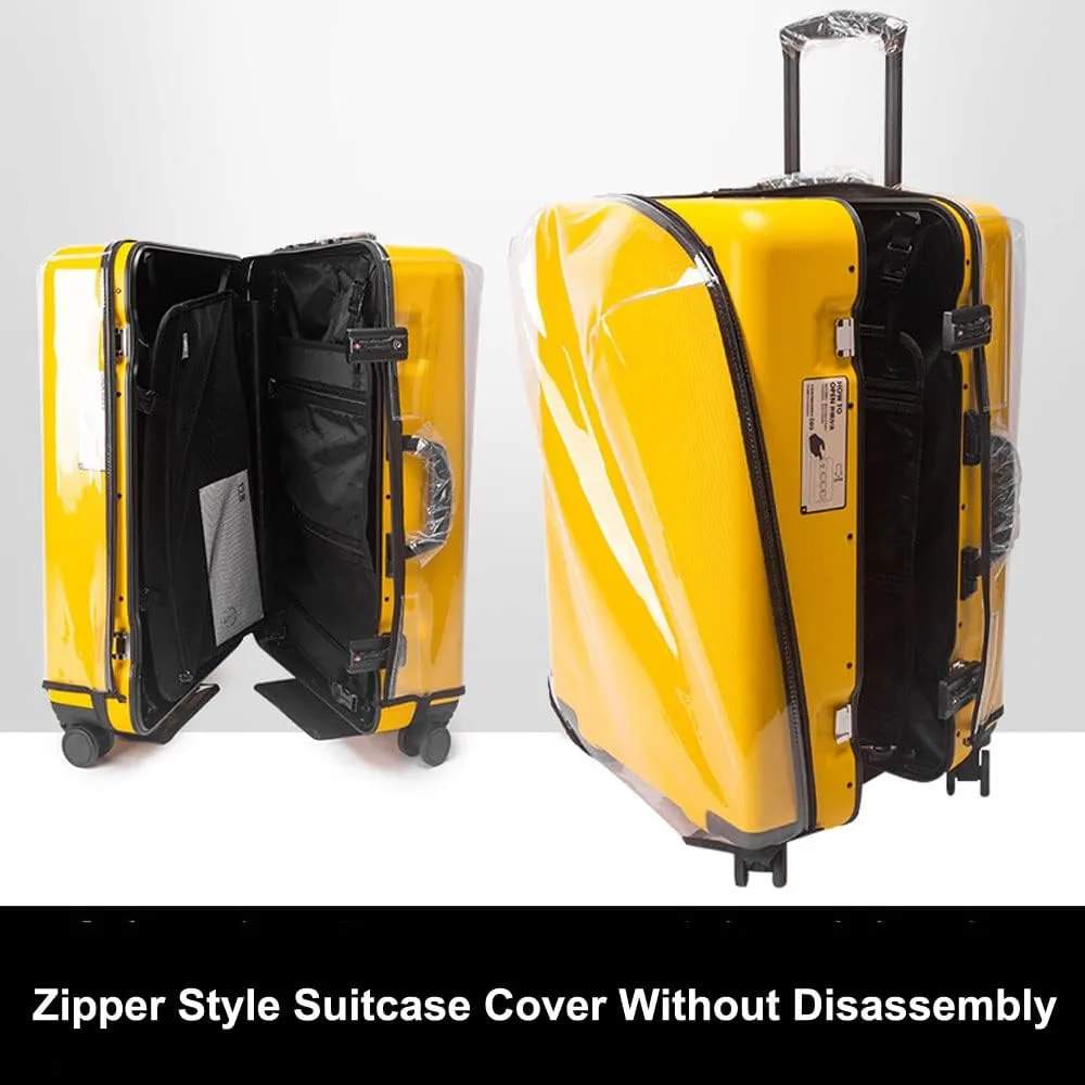 MosaiRudo Clear PVC Luggage Cover Protectors Transparent Travel Luggage Protector for Wheeled Suitcase (No disassembly zipper Thickness 0.3mm, 20inch)