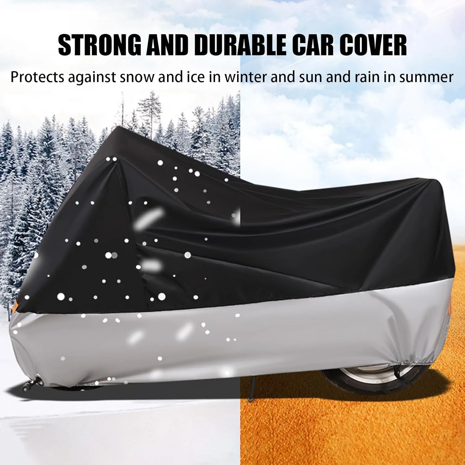 Motorcycle Cover for DKW RT 125 / DKW RT 125 E Indoor Outdoor Motorcycle Protective Cover Duty Sun Rain Cover Exterior Accessories,Black Silver-XL (230 * 95 * 125cm)
