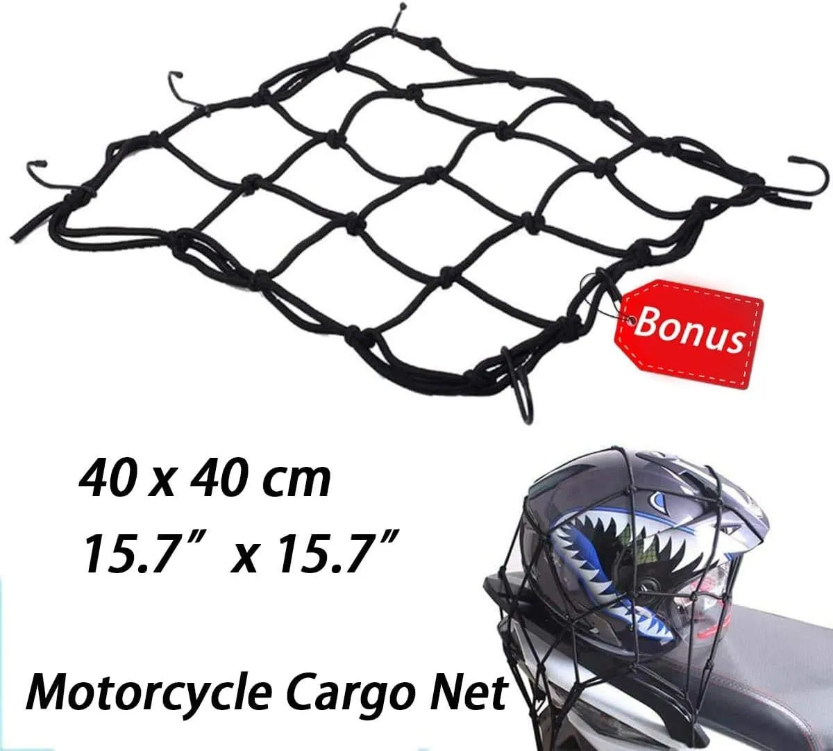 Motorcycle Tail Bag,Seat Bag,Dual Use Motorcycle Waterproof Helmet Bag for Motorbike - with One Extra Motorcycle Cargo Net
