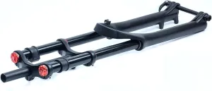 Mountain Bikes 26 27.5 29 Inch Bikes Suspension Fork DH Air Rebound Bicycles Travel 130mm Damping Adjustment 1-1/8" 1-1/2" Disc Brake Fork Thru Axle 15mm (Color : Black-B, Size : 26inch)
