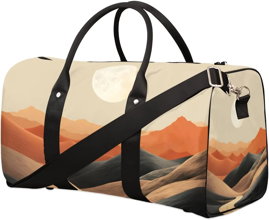 Mountain Valley Travel Duffle Bag for Women Men Gym Duffel Foldable Bag Waterproof Weekender Sunset Landscape Duffle Tote