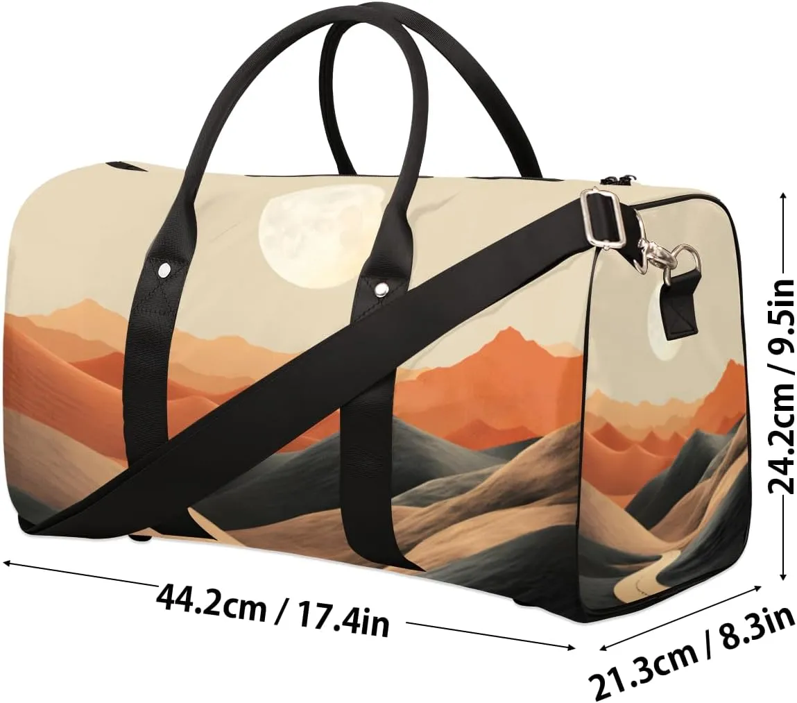 Mountain Valley Travel Duffle Bag for Women Men Gym Duffel Foldable Bag Waterproof Weekender Sunset Landscape Duffle Tote