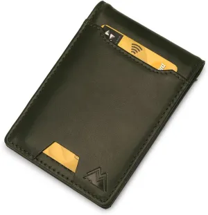 Mountain Voyage Co Leather Wallet - RFID-Blocking Genuine Vintage Leather Bi-Fold Card Holder with Money Clip and Gift Box (Ash Grey)