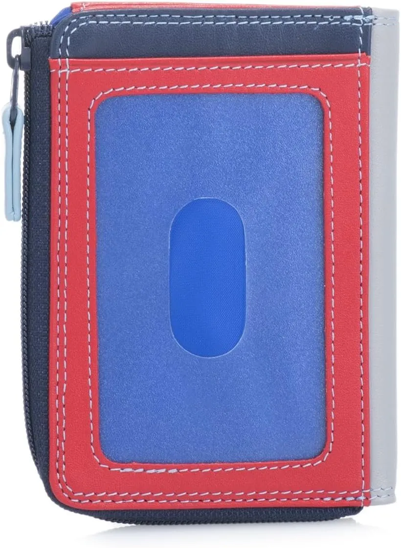mywalit Small Zip Leather Purse | 3 Card Slots | ID Window & Coin Pocket | Royal | Stylish & Compact Accessory for Men & Women | Perfect for Everyday Use