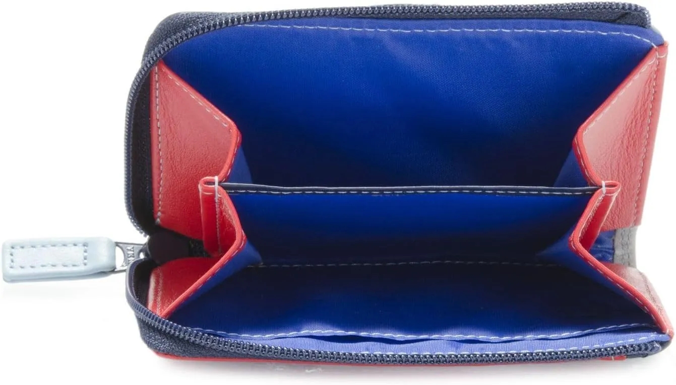 mywalit Small Zip Leather Purse | 3 Card Slots | ID Window & Coin Pocket | Royal | Stylish & Compact Accessory for Men & Women | Perfect for Everyday Use