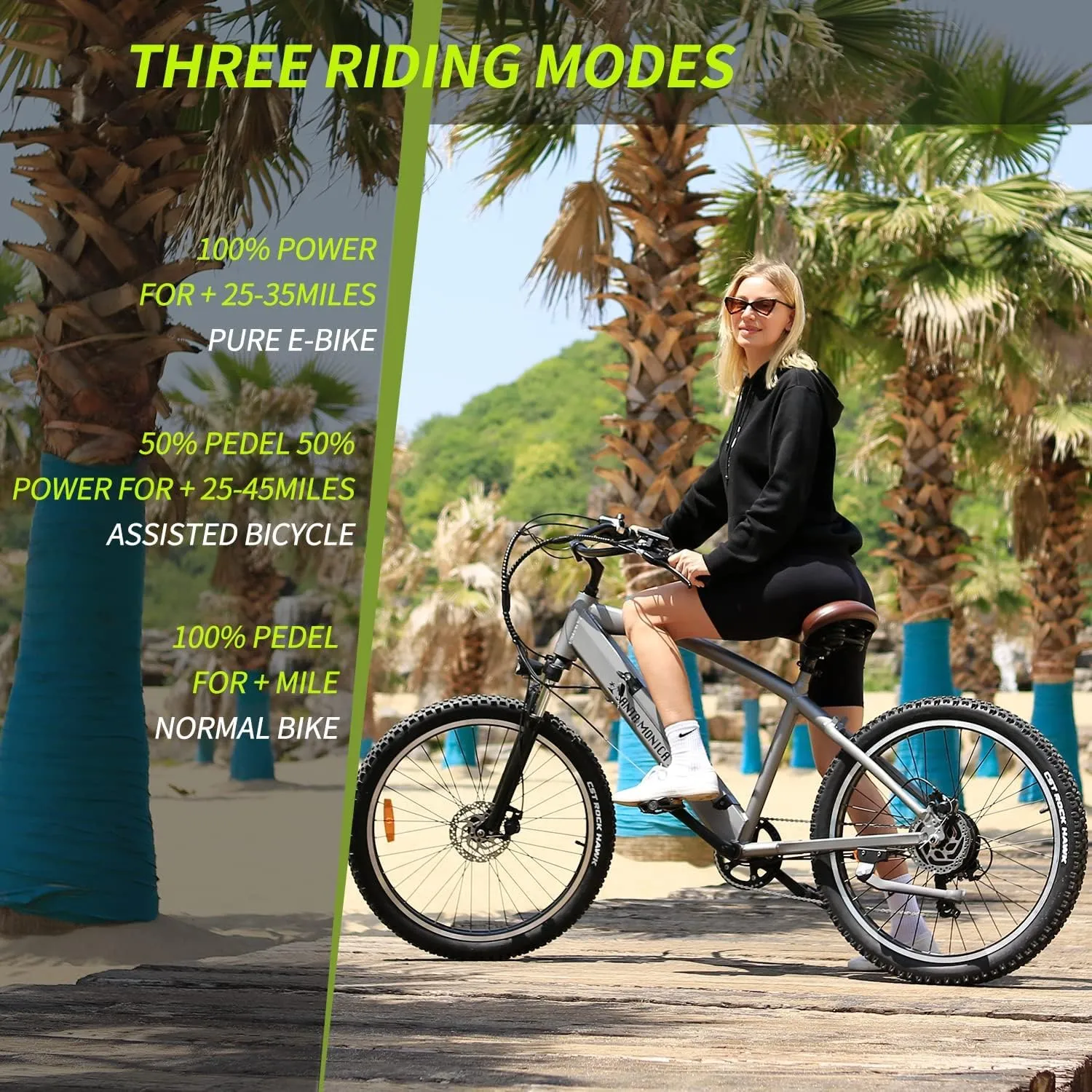 NAKTO Electric Bike 1000W Ebike 26'' Electric Bicycle, 35MPH Adults Electric Mountain Bike with Removable Battery