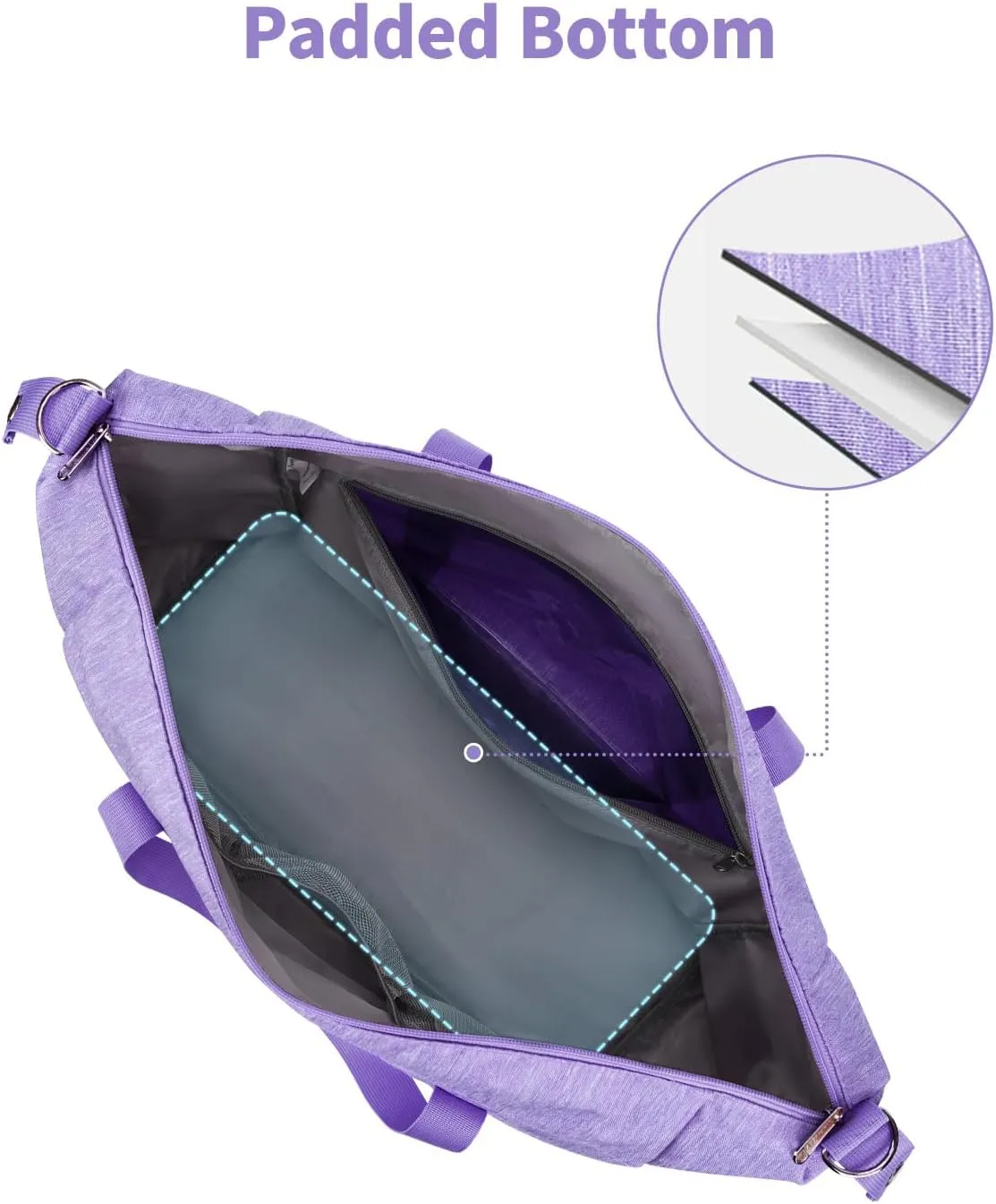 Narwey Carry on luaggage 22x14x9 Airlines Approved Foldable Carry on Bag Travel Duffel Packable Duffle with Wet Pocket Overnight for Women and Men 40L (Purple)