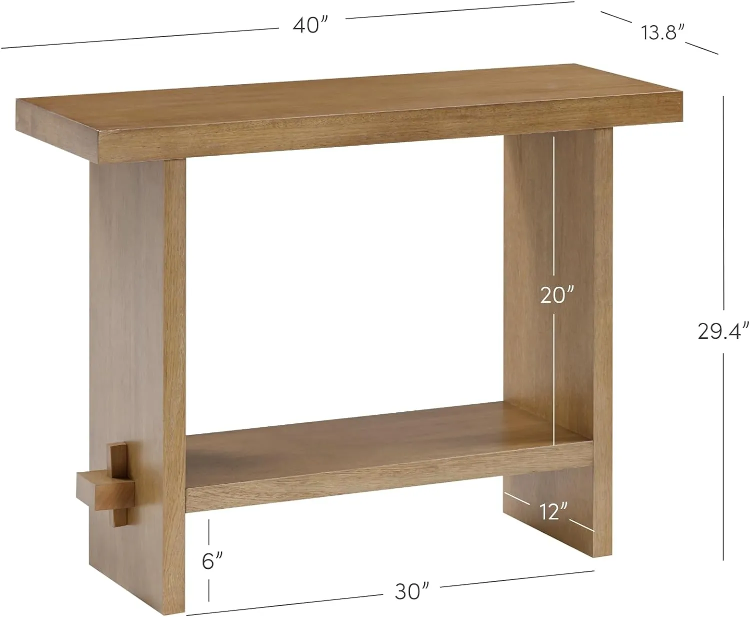 Nathan James Virgo Wood Accent Storage Console Sofa Table, for Entryway, Hallway or Living Room, 1, Light Brown