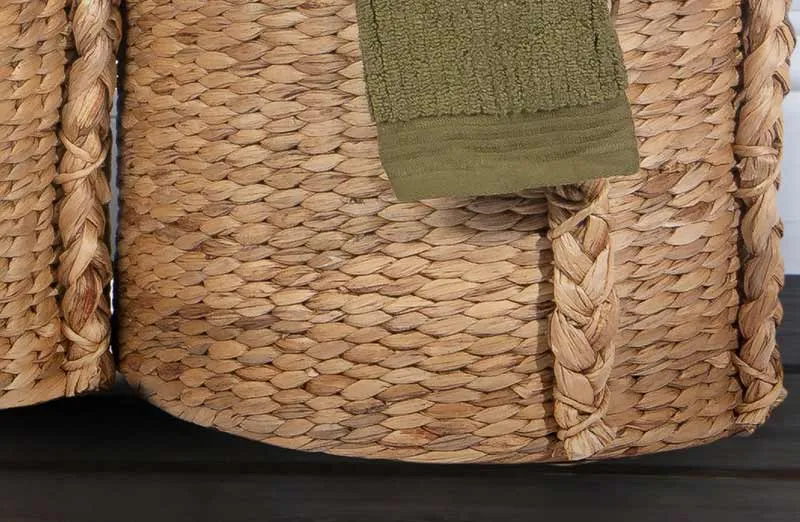 Natural Hyacinth Baskets  Set of 3