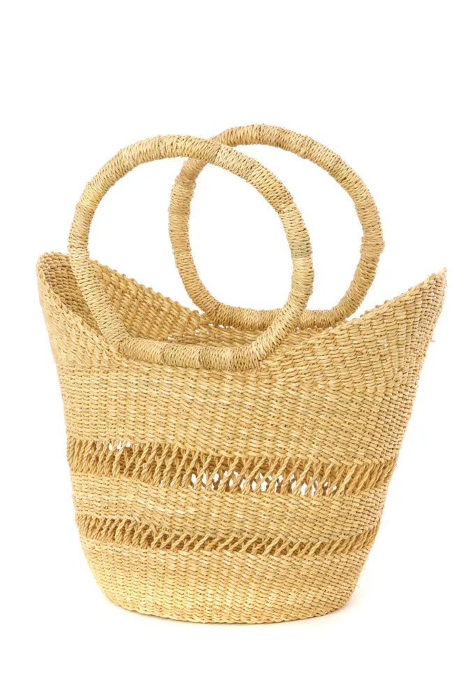 Natural Petite Lacey Shopper Bag from Ghana