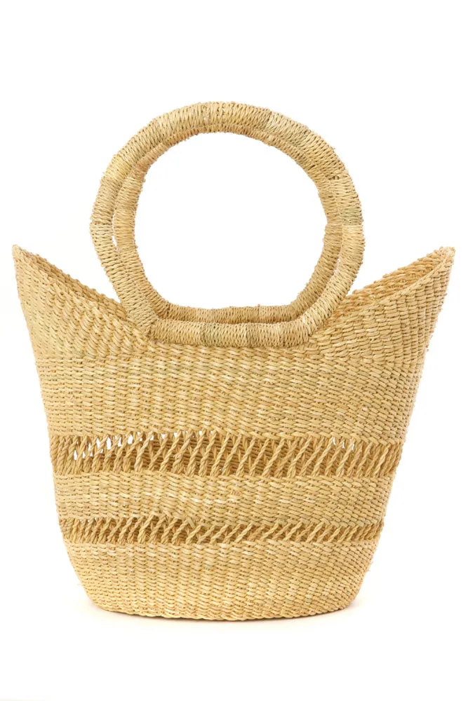 Natural Petite Lacey Shopper Bag from Ghana