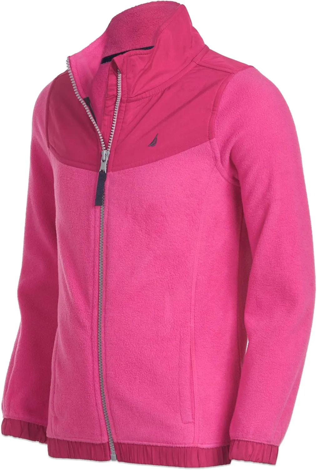 Nautica Girls' Full-Zip Fleece Jacket, Signature Logo Design, Lightweight & Wind Resistant