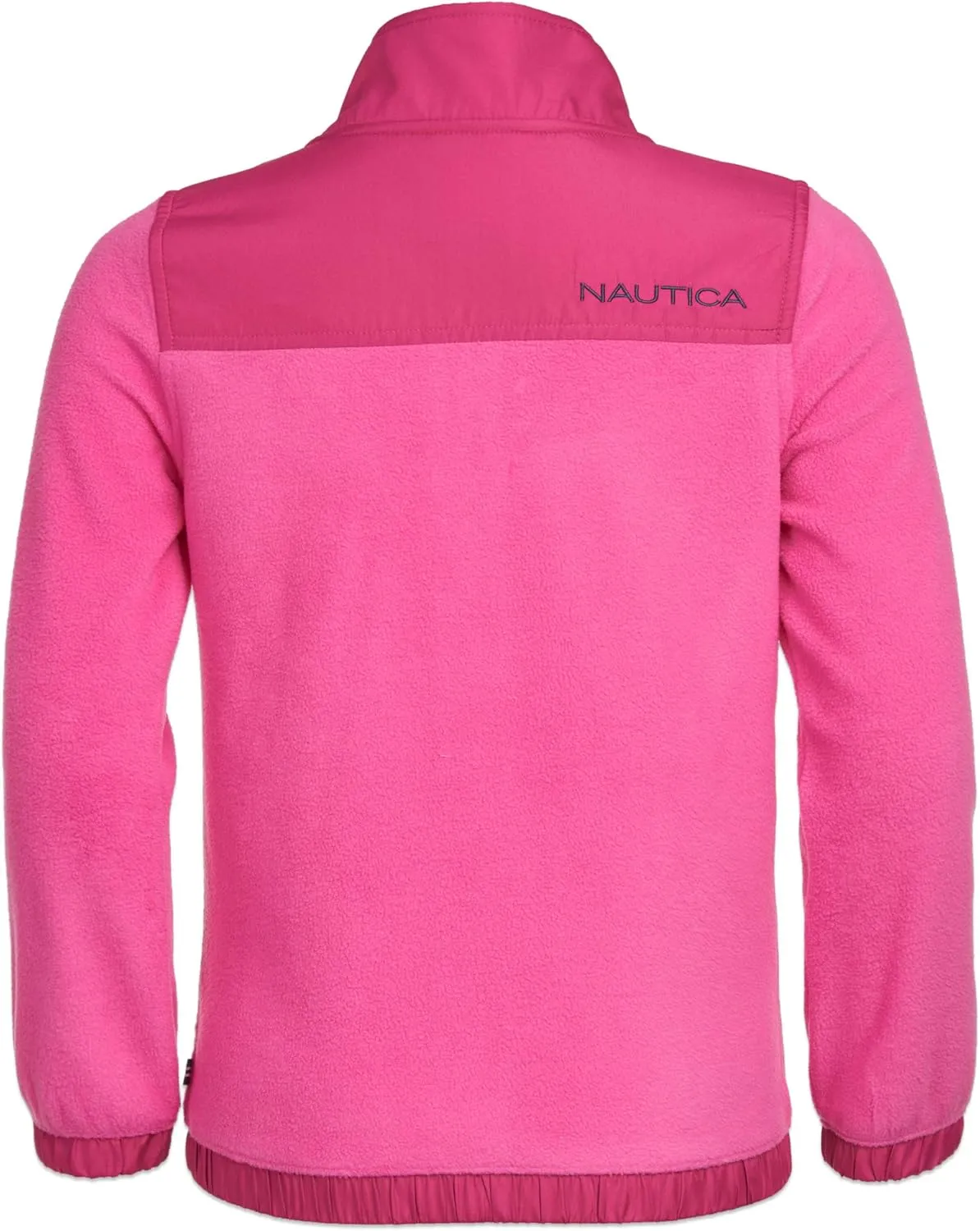 Nautica Girls' Full-Zip Fleece Jacket, Signature Logo Design, Lightweight & Wind Resistant