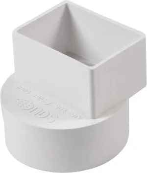 NDS 9P04 PVC Offset Downspout Adapter, Connects 2X3-Inch Downspout to 4-Inch Sewer and Drain Pipe, White
