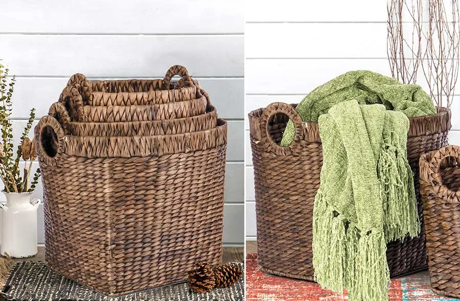 Nesting Hyacinth Storage Baskets, Set of 4