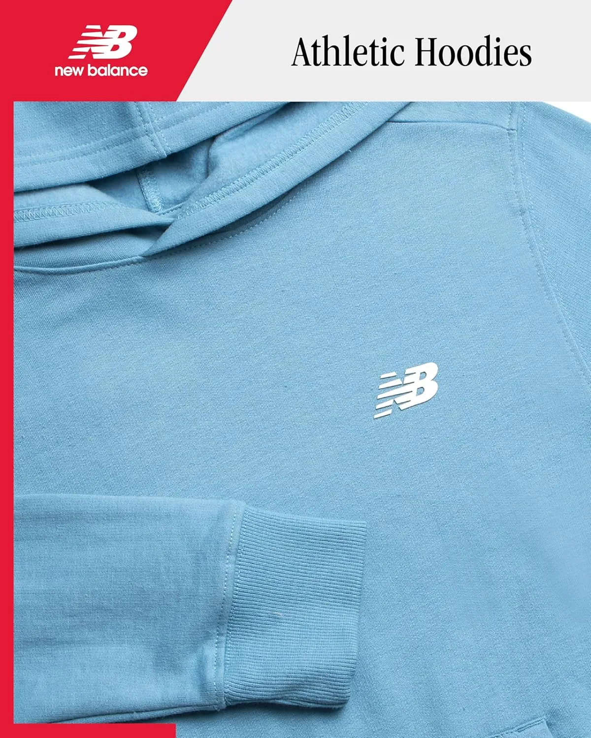 New Balance Boys' Athletic Hoodies - Performance Fleece Pullover Hoodie Sweatshirt with Stylish Back Graphic Print (8-20)