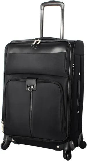 Nicole Miller Carry on Luggage Collection - Expandable 24 Inch Softside Bag - Lightweight Checked Suitcase with 4-Rolling Spinner Wheels