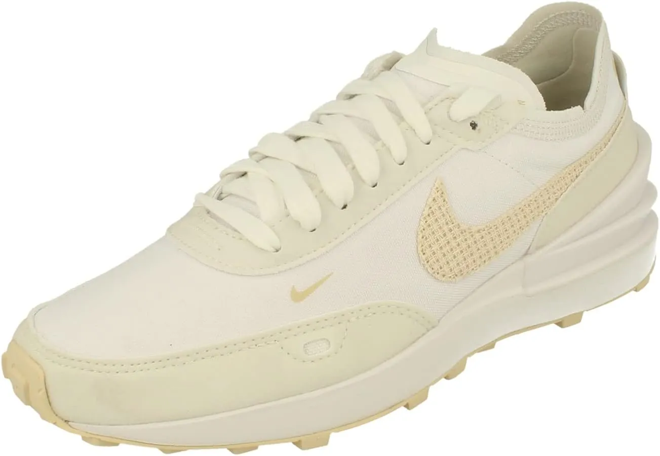 Nike Womens Waffle One ESS Leather Textile Summit White Fossil Trainers 7.5 US