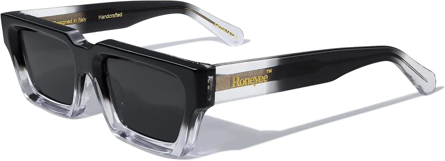 Non Polarized Acetate Sunglasses 148mm Frame with UV Protection Impact Resistant Nylon Lens Retro Shades Unisex