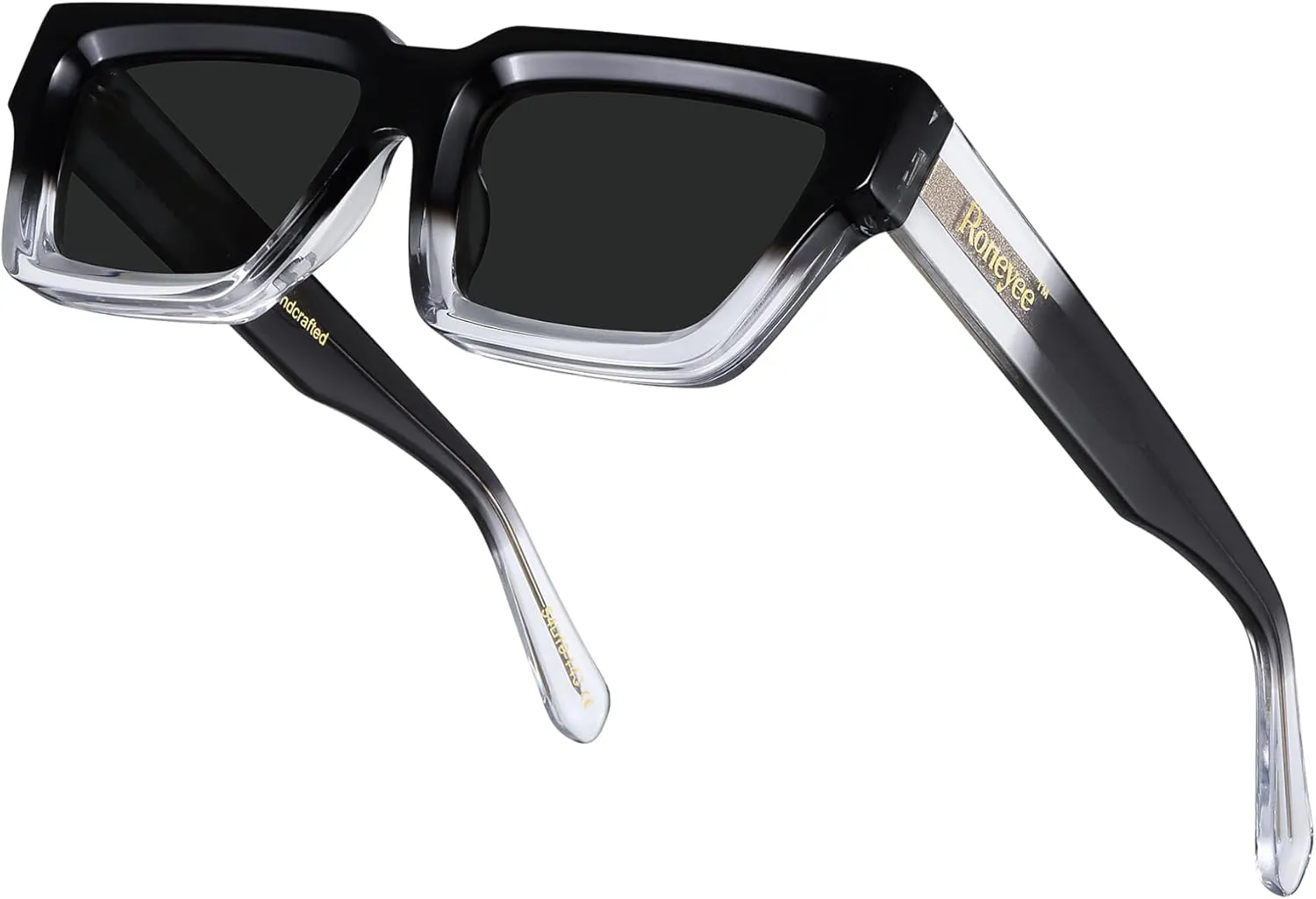 Non Polarized Acetate Sunglasses 148mm Frame with UV Protection Impact Resistant Nylon Lens Retro Shades Unisex