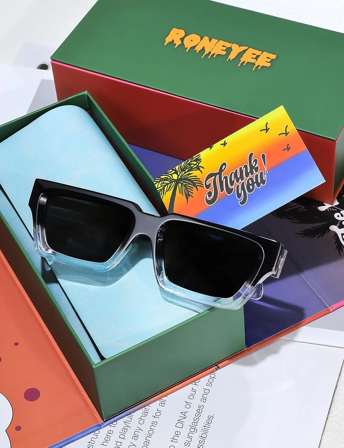 Non Polarized Acetate Sunglasses 148mm Frame with UV Protection Impact Resistant Nylon Lens Retro Shades Unisex