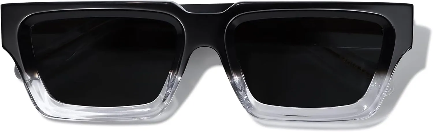 Non Polarized Acetate Sunglasses 148mm Frame with UV Protection Impact Resistant Nylon Lens Retro Shades Unisex