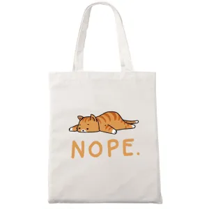 Nope Cat Shopping Tote Bag