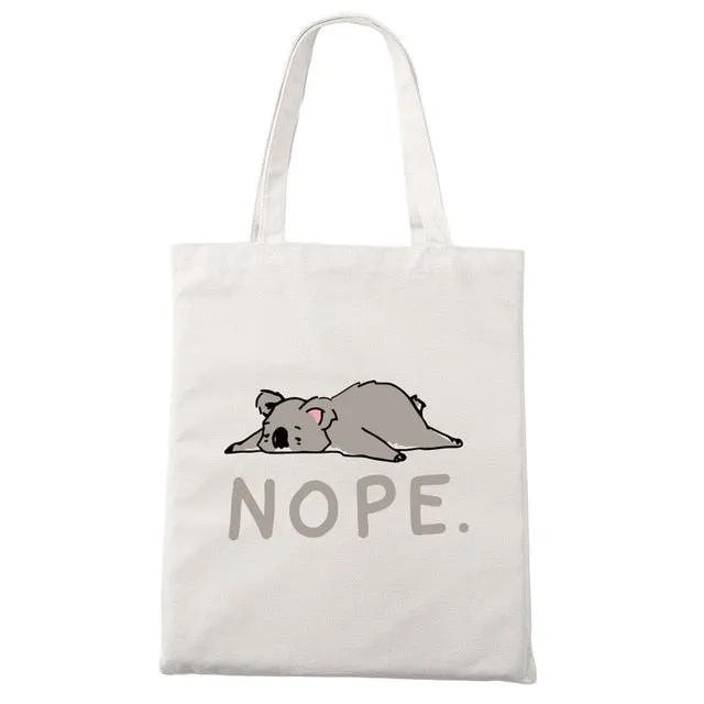 Nope Cat Shopping Tote Bag