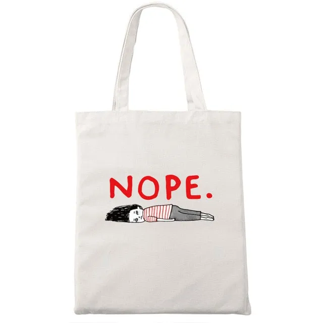 Nope Cat Shopping Tote Bag