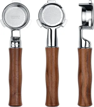 Normcore 54mm Slim Naked Portafilter with 18g Precision High Extraction Basket, Genuine American Walnut Handle Fits 54mm Breville Sage Barista Machines, Except Bambino Plus