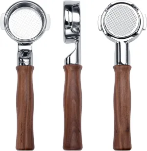 Normcore 58mm Bottomless Portafilter Naked Portafilter Fits E61 group head, ECM, Rocket, Sanremo, Synesso, Slayer, VBM, Genuine American Walnut Wood Handle and 22g Basket