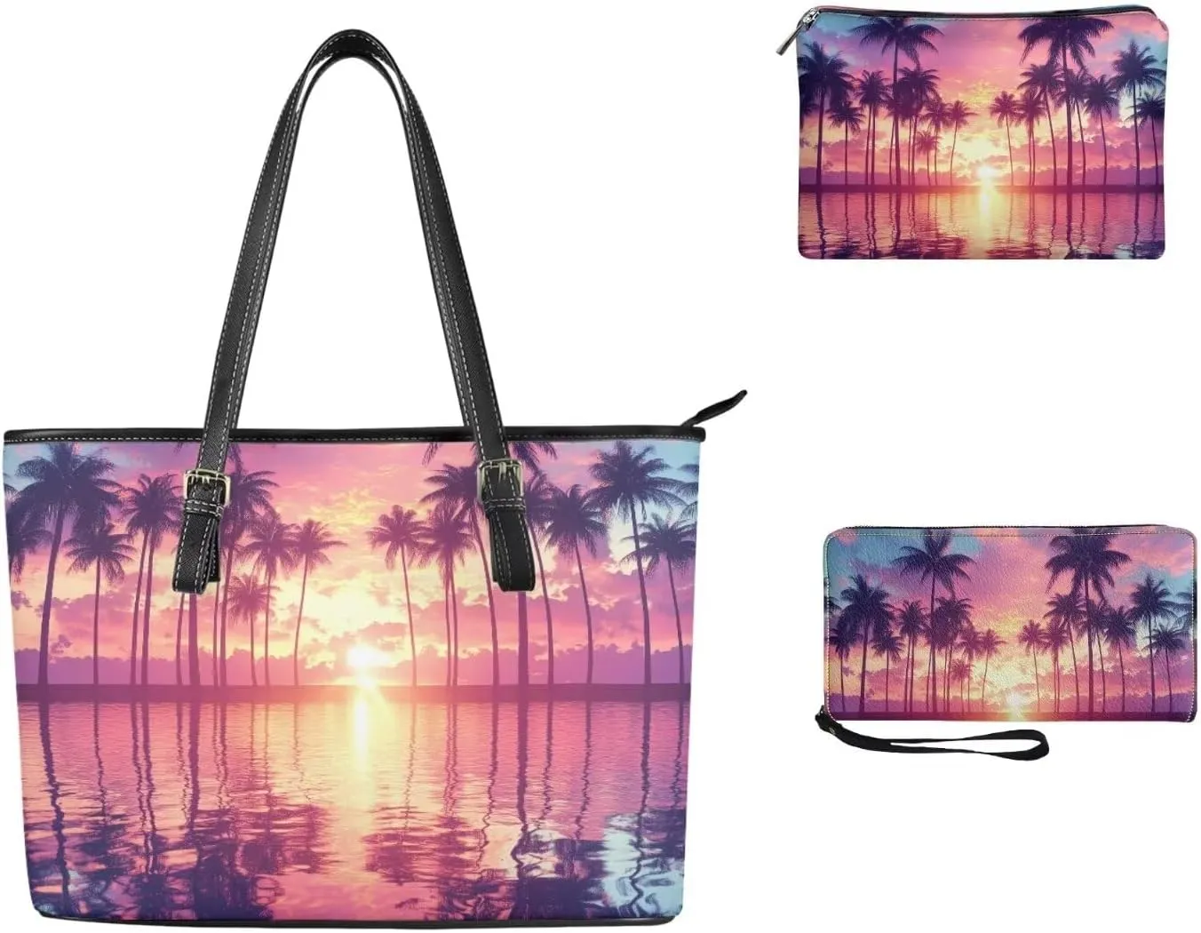 Novelty Handbag Wallet Purse for Women,Handbag Wallet Combo Personalized Hobo Bag Work Tote Bag with Wallet Set