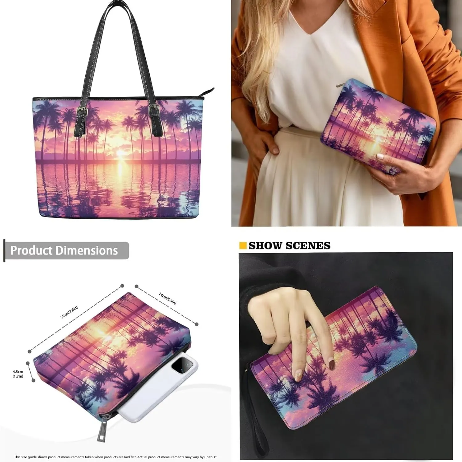 Novelty Handbag Wallet Purse for Women,Handbag Wallet Combo Personalized Hobo Bag Work Tote Bag with Wallet Set