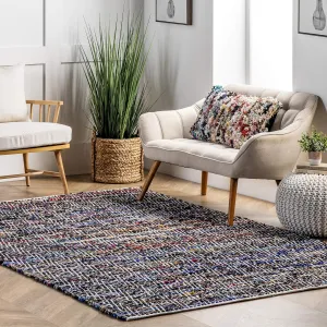 nuLOOM Rochell Hand Woven Chevron Area Rug, 5x8, Indigo