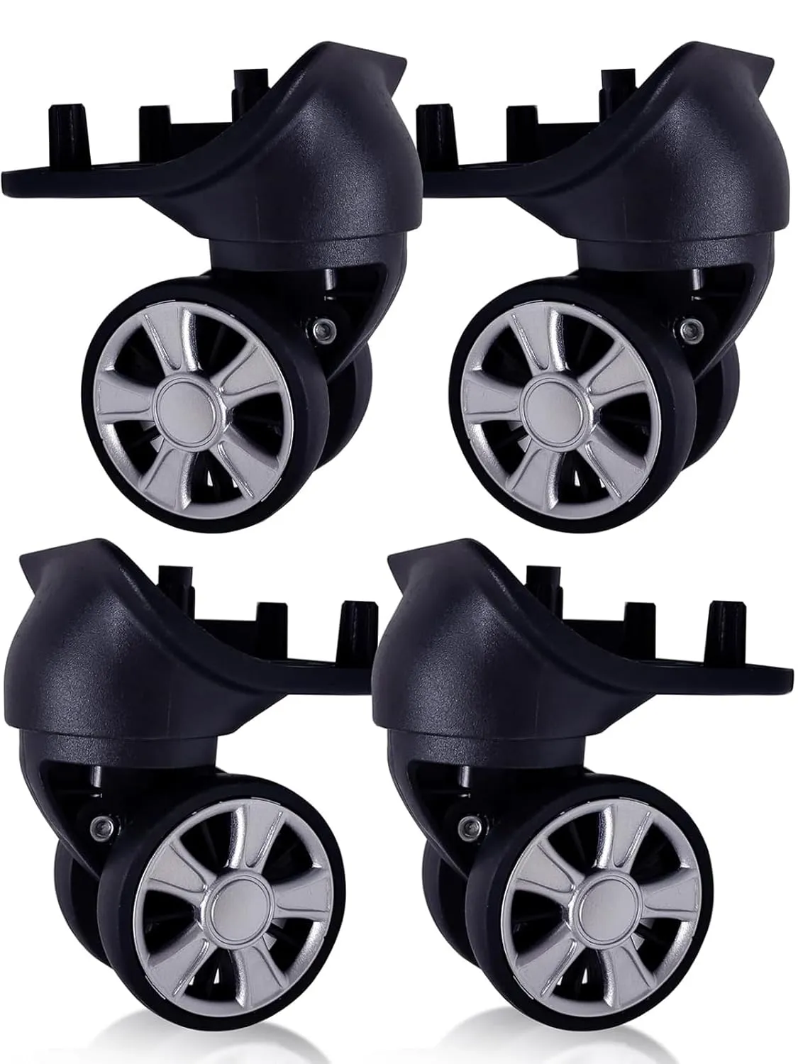 NUOZE Spinner Luggage Wheels Replacement for Suitcase, Wheels Parts Roller Suitcase Tourister Travel Trunk Caster Luggage Replacement Kit (4 Pcs)