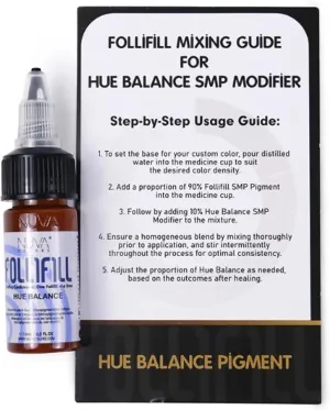Nuva Follifill SMP Pigment Kit – Deepest Scalp Micropigmentation Ink with Superior Retention, 15ml Bottle for 50  Treatments, Includes Mixer, Syringes, Cups & Diluting Chart, Hue Balance