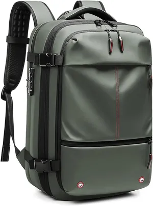 NUXMAW Vacpack Backpack, 60L Expandable Air Vacuum Backpack for Travel with Pump for Compression, Waterproof and Anti-Theft Laptop Backpack for Hiking, Business (Green, No Air Pump)
