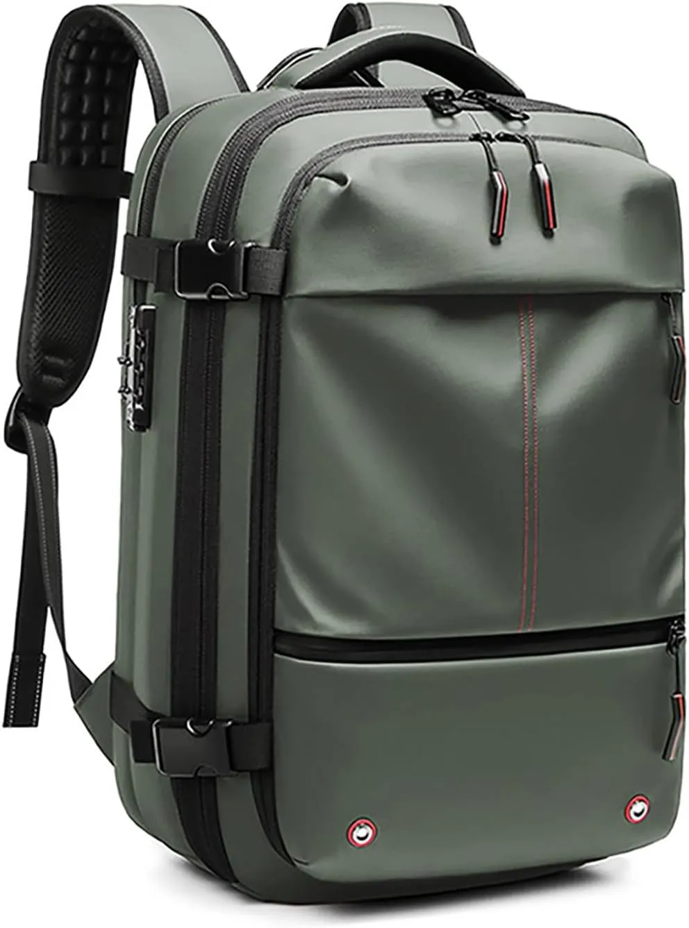 NUXMAW Vacpack Backpack, 60L Expandable Air Vacuum Backpack for Travel with Pump for Compression, Waterproof and Anti-Theft Laptop Backpack for Hiking, Business (Green, No Air Pump)