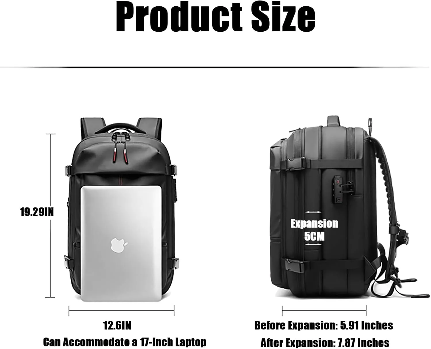 NUXMAW Vacpack Backpack, 60L Expandable Air Vacuum Backpack for Travel with Pump for Compression, Waterproof and Anti-Theft Laptop Backpack for Hiking, Business (Green, No Air Pump)