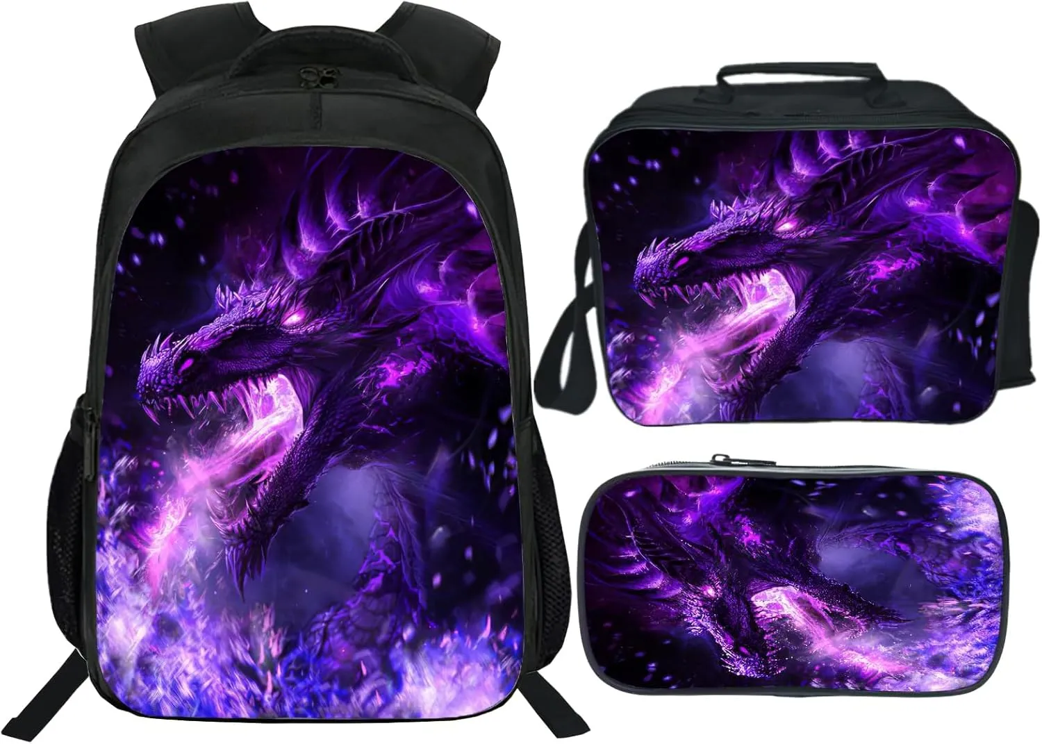 Octopus Backpack Kids Bookbag 16inch Schoolbag With Lunch Box Bag And Pencil Case Set For Boys Girls