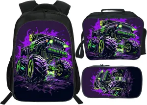 Octopus Backpack Kids Bookbag 16inch Schoolbag With Lunch Box Bag And Pencil Case Set For Boys Girls
