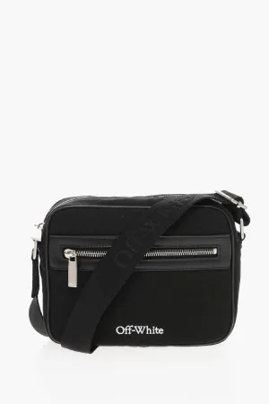 Off-White Canvas Camera Bag with Embroidered Logo