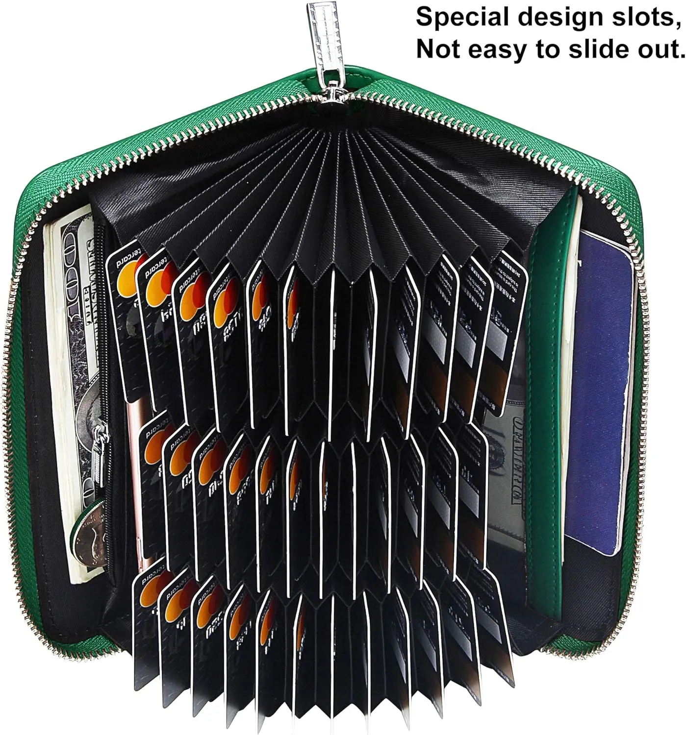 OIDERY Women Large Capacity Credit Card Wallet RFID Blocking with Removable Wristlet